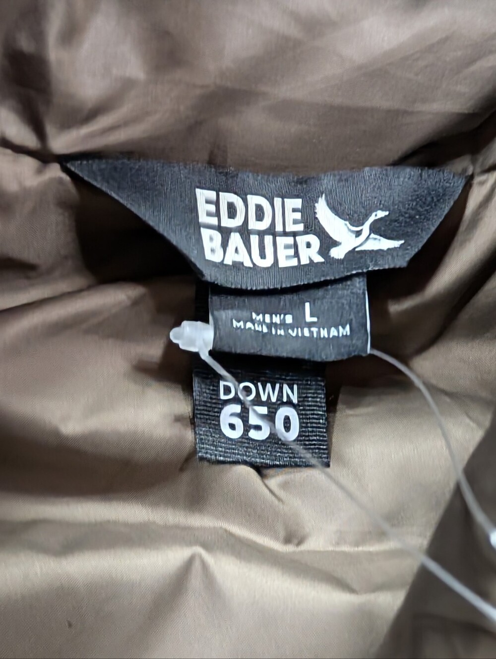 Eddie Bauer Vest Mens L Brown Bark Microlight 650 Down Puffer Quilted NEW - Picture 6 of 11